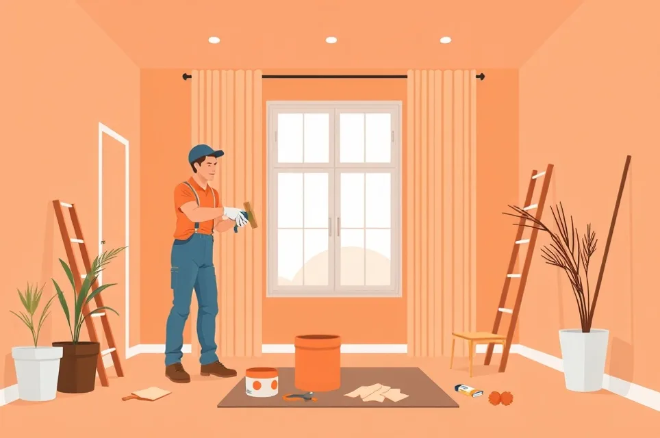 Intérieur rénové après travaux de peinture à Montévrain